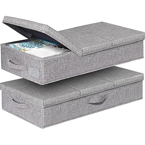 JUPELI 2 Stück Unterbett Aufbewahrungsbox mit Deckel Cover
