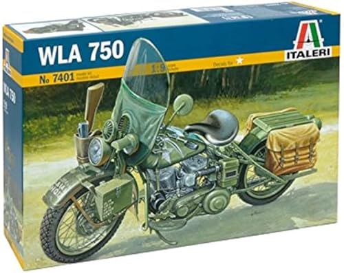 Italeri Harley Davidson WLA 750 WWII Motocicleta Militar Escala 1:9 - Kit de Modelo de Plástico 7401