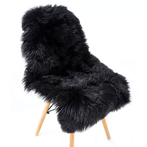 Junovo Faux Fur Area Rugs, Anti-Slip Carpets for Living Room Bedroom Armchair, 2ft