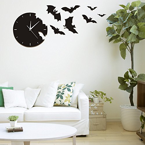 The Geeky Days A Bat Clock From The Escape Clock Bat Silhouette Silent Non Ticking Wall Clock Scary Bat Symbols Home Decor Contemporary Black Wall Watch #TOP3