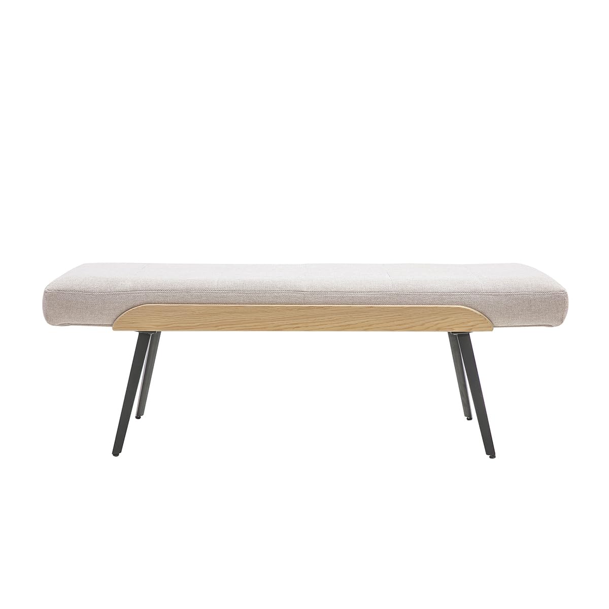 Banco de tela Miliboo ELIOR soluci&oacute;n de asiento para recibidores estrechos beige