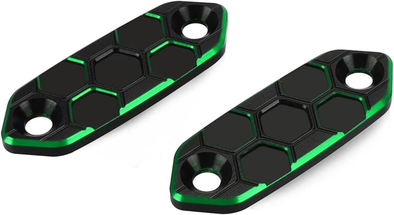 Motorcycle Rear View Mirror Hole Cap Block Off Base Plates Cover Decorative Compatible with Ninja 650 300 400 500 ZX-6R ZX-4RR ZX4R(Green)