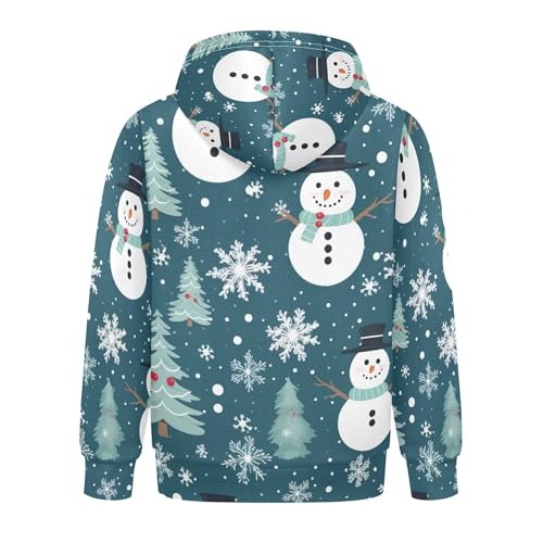 Kids Hoodies Sweaters Christmas Snowman Hooded Sweatshirts with Big Pockets for Boys Girls B04000422