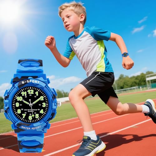 Image of CKV Kids Watch for Boys Girls Ages 5-12, Waterproof Time Teacher Easy to Read Analog Sport Outdoor Children Watches with Soft Band for Kids