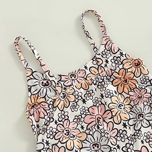 Halloween One-Piece Outfits Toddler Baby Girl Jumpsuit Pumpkin Strap Sleeveless Bell-Bottoms Romper Floral Clothes #TOP2