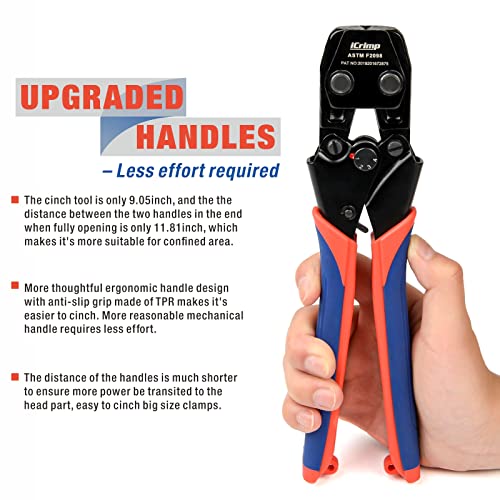 Icrimp Mini Pex Pipe Quick Cinch Tool Set For Stainless Steel Clamp From 3/8-Inch To 1-Inch-With Pex Cutter,20Pcs 1/2-Inch And 10Pcs 3/4-Inch Stainless Steel Clamps Included #TOP4