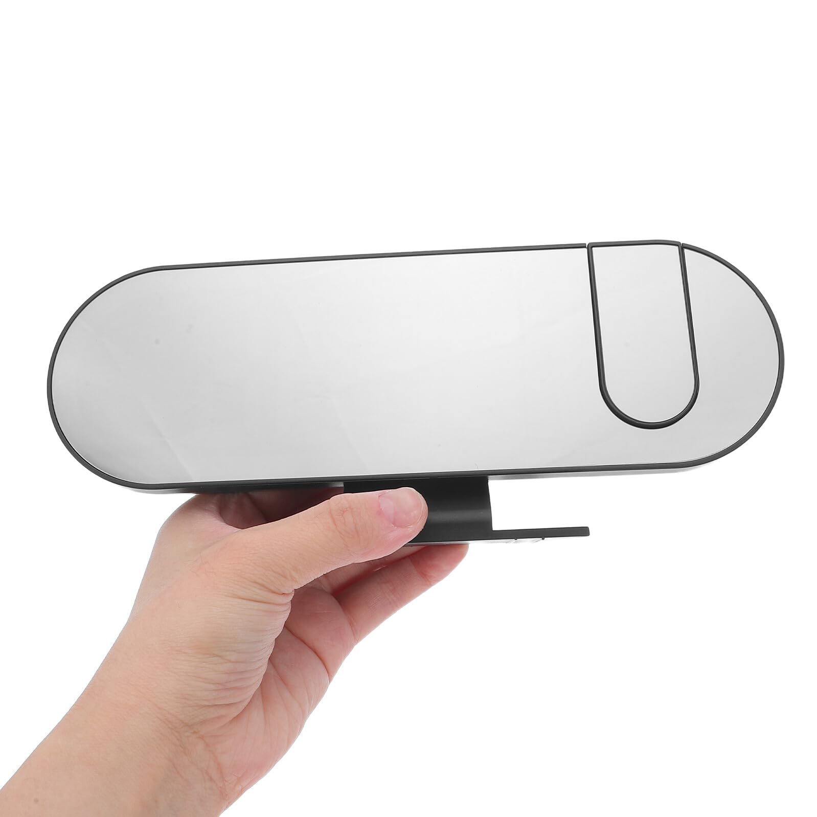 TOYANDONA Reloj Despertador Digital con Proyección Led, Espejo Acrílico, Tamaño Compacto 23x9,4x5,6 Cm, Funciona con Pilas AAA y USB C, para Dormitorio y Hogar