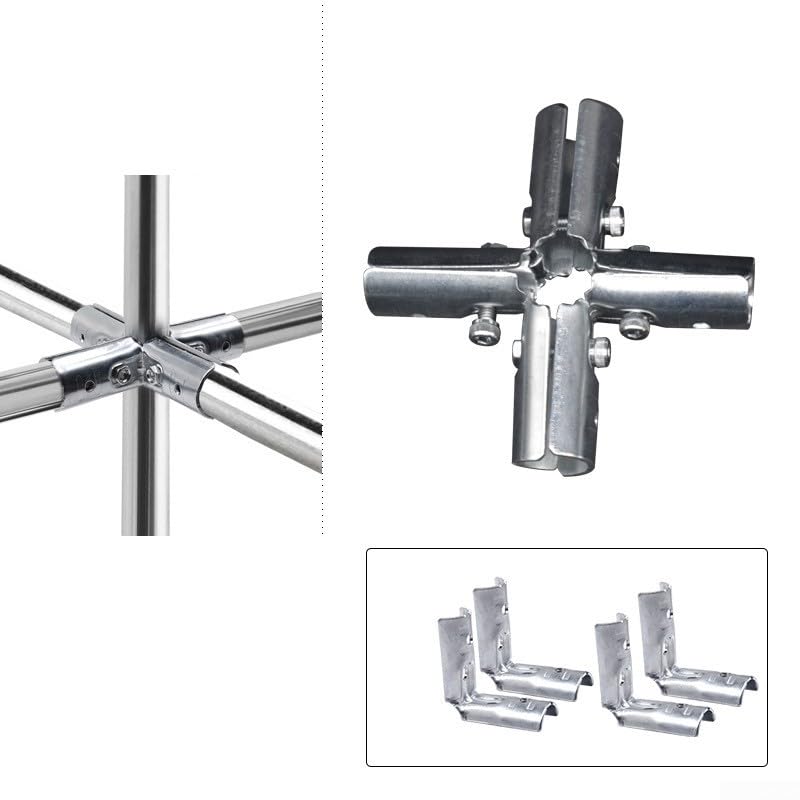 Connecteur Tuyau 4 Voies 25mm Acier Galvanisé Anti-Rouille(25mm 8pcs)