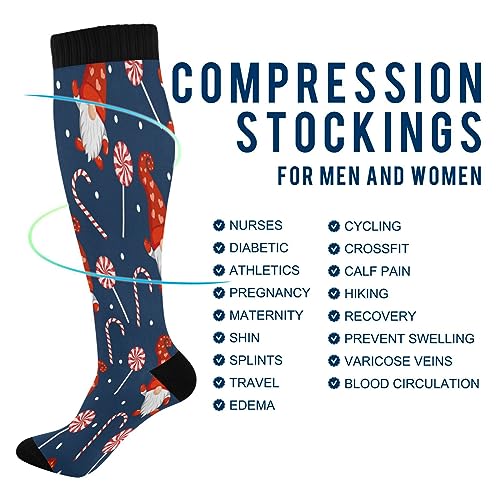 Image of Kigai Christmas Gnomes Compression Socks Women Men Knee High Stockings
