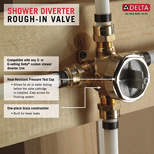 Image of Delta Faucet R11000 6-Setting Custom Shower Diverter Valve Kit, Rough-In Kit for Delta Shower Trim Kits, Brass Construction, R11000,4.00 x 3.55 x 3.60 inches (Pack of 6)