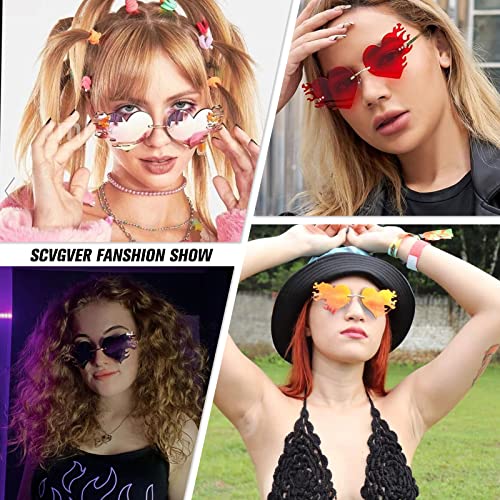 SCVGVER Dragonfly Frame Melting Heart Rimless Sunglasses for Women Men Vintage Creative 90s Sunglasses Frameless Glasses3