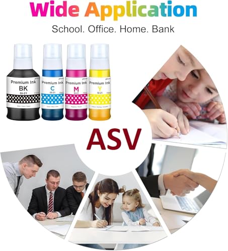 Image of ASV GI 71 Ink for Cn Printer G1020 G1730 G1737 G2020 G2021 G2060 G3020 G3730 G3770 G4770 (GI 71 Ink CMYK 1 Set)