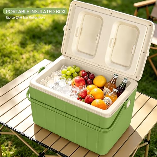Image of 6Qt 13Qt 19Qt Northroad Camping Coolers,Stylish Macaron Color Durable Hard Cooler,Portable Insulated Ice Chest with 24 /48 Hour Ice Retention,Multi- Size for Camping,Picnic,Beach,Travel