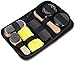 YUET Kit de cirage pour chaussures - Kit de nettoyage et de brillance - Pour cuir marron et noir - Avec brosse - Étui de voyage de luxe en crin de cheval