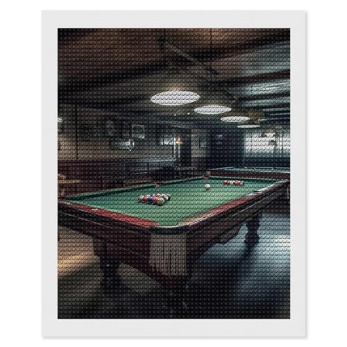 Kit broderie diamant billard 5D strass ronds loisir créatif adulte 40x50 cm