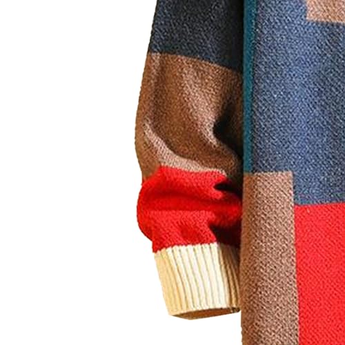 Men Shawl Collar Colorful Knit Cardigan Buttons Shawl Collar Knit Sweater Color Block Shawl Collar Cardigan Sweater4