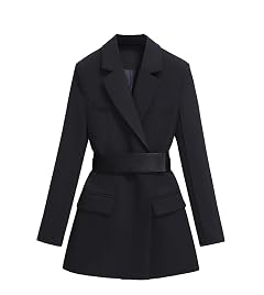 Women Blazers Spring Autumn Elegant Suit Dress Wrapped Waist Dress Loose Jacket