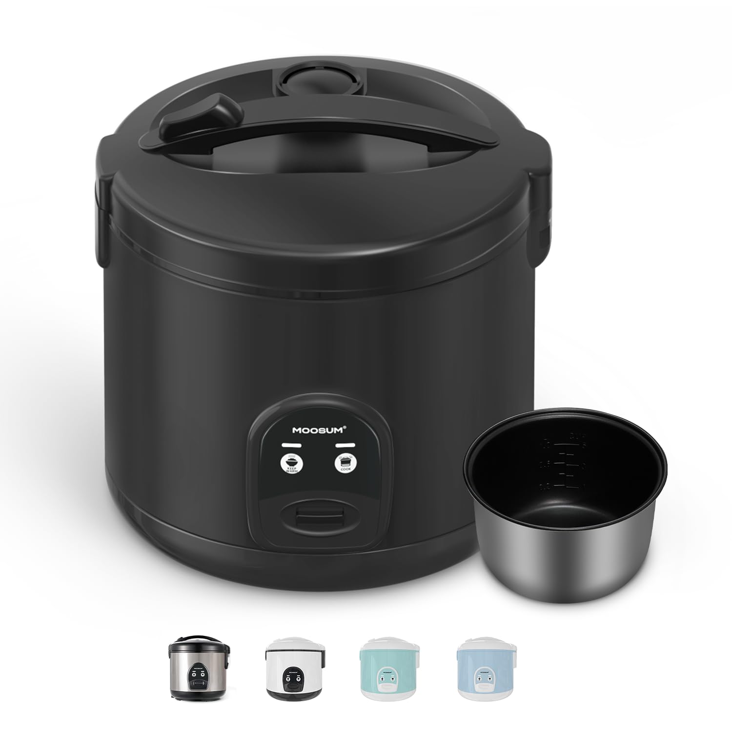 10-Cup Uncooked Rice Cooker Food Steamer - Ceramic Non-Toxic Inner Pot One-Touch Multifunction for Rice Saut Yogurt Dishwasher