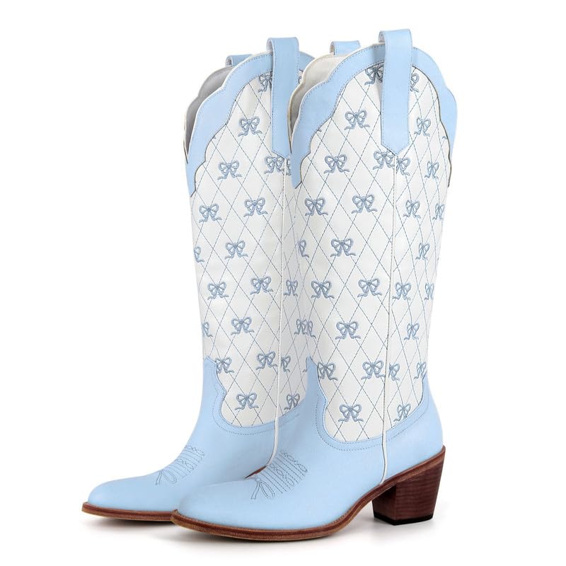 MissHeel Bow Boots for Women Knee High Cowgirl Boots