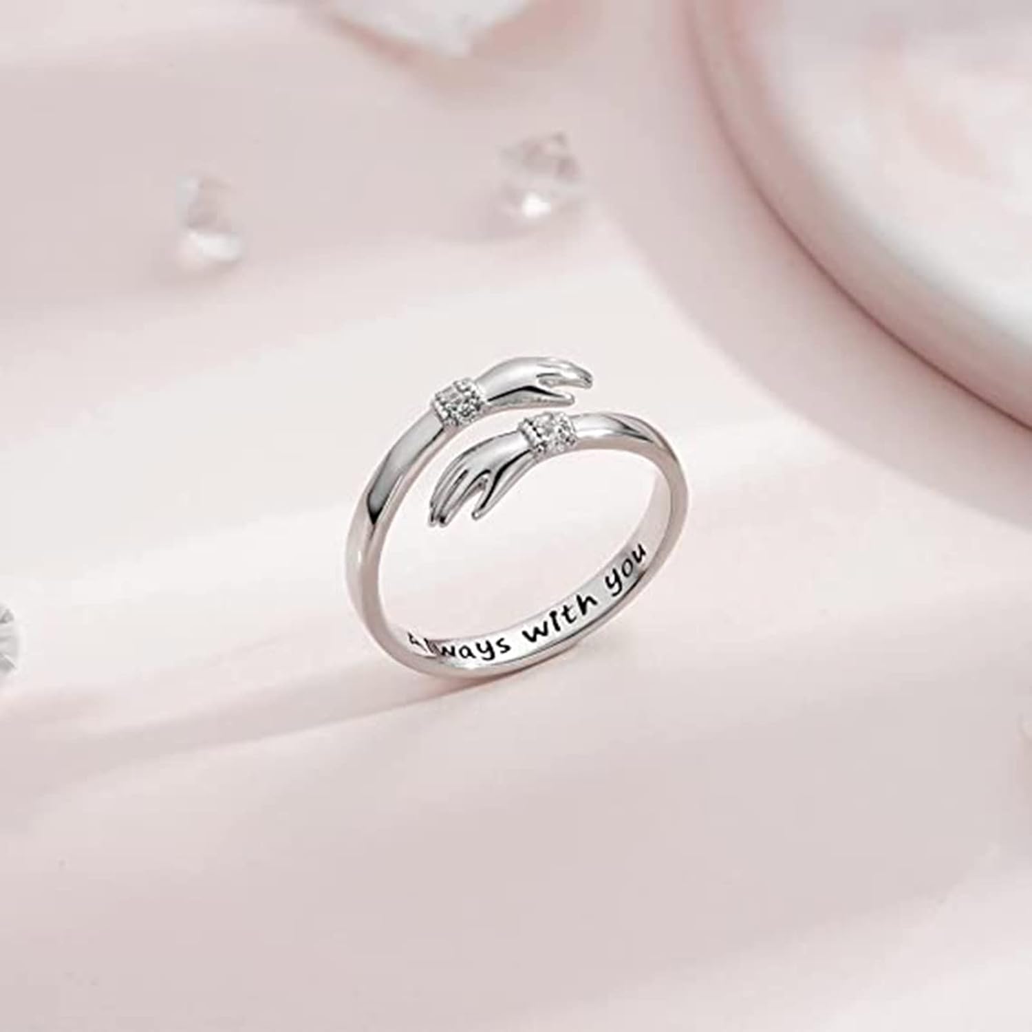 Hug Rings Adjustable Open Ring Women Temperament Personality Creative-Love Hug Ring for Lover Daughter Jewelry - Image 4