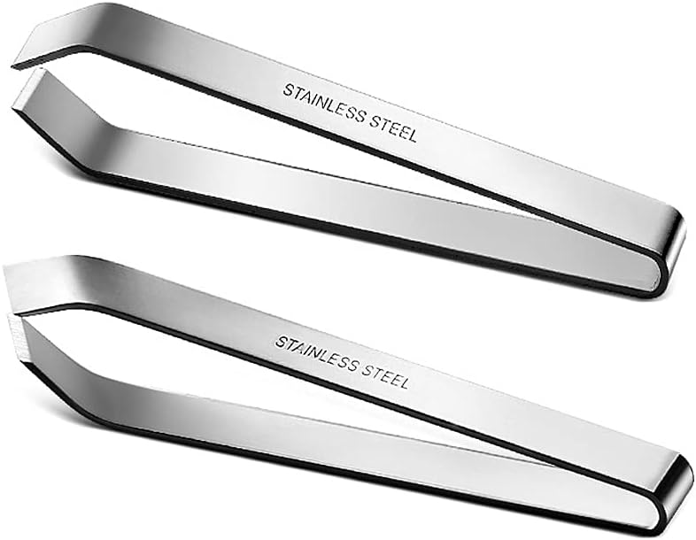 GudGmtoy 2 Pcs Fish Tweezers for Fish Bone Fish Scaler Removers Stainless Bone Remover Tweezers for Professional Removing Fish Bones and Pulling Out Chicken Feathers