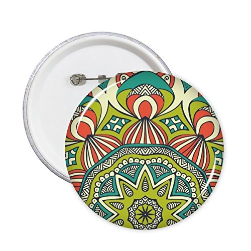 Badge Bouton Motif Tissu Vert Rond Art, Pin d'Illustration Imprimé Taille M