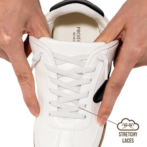 Project Cloud Kids Shoes for Girls & Boys - Non-Slip Memory Foam Girls Shoes - Lightweight Lace-Up Boys Fashion Sneakers Trendy (Little Irita,Whit,12) White