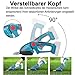 Akku-Heckenschere für Makita 18V Akkus,Tragbar Grasschere Elektrische Strauchschere mit 2x2000mAh Akku und Ladegerät,2 in 1 Elektro Gartenschere mit Schnittbreite 13cm, Schnittlänge 24cm