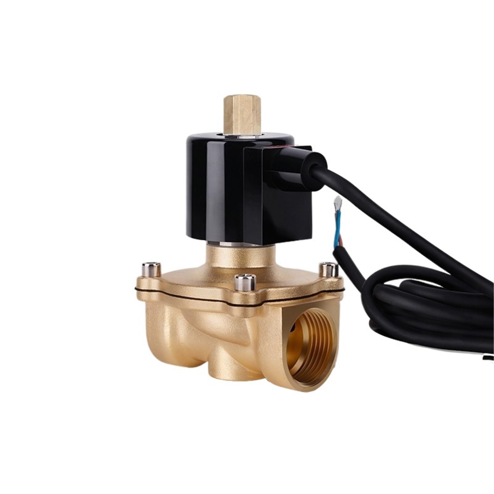 1" Normally Open Underwater Solenoid Valve Brass Waterproof DN25 Electric Control Water Valve AC/DC 12V 24V 220V(VITON-Seal_12VDC)