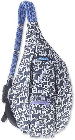 KAVU Original Rope Bag - Compact Lightweight Crossbody - Charcoal Fable