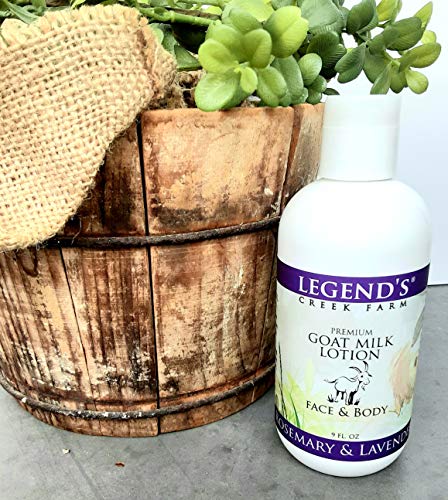 Legend's Creek Farm, Premium Goat Milk Lotion, For Body, Hand & Face, Deeply Moisturizing With Shea Butter, Sunflower Oil & Aloe, No Harsh Chemicals, Handmade In Usa, 9 Oz (Rosemary & Lavender L.) #TOP5
