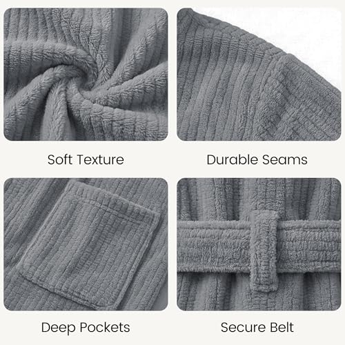 Image of PJGGZ Hooded Bathrobes for Women, Soft Long Towel Robes for Women - Quick Dry yet Warm