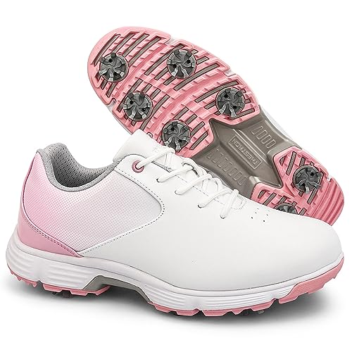 Zapatos de golf para mujer cómodos e impermeables para jugar sin resbalar