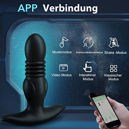 Dildo Analvibratoren für mann mit Anti-Rutsch-Design, Analplug Vibrator Sex Toys mit Stoßfunktionen und App & Fernbedienung für anales Vergnügen, Sexspielzeug Anal Plug für Männer, Frauen und Paare – Bild 5