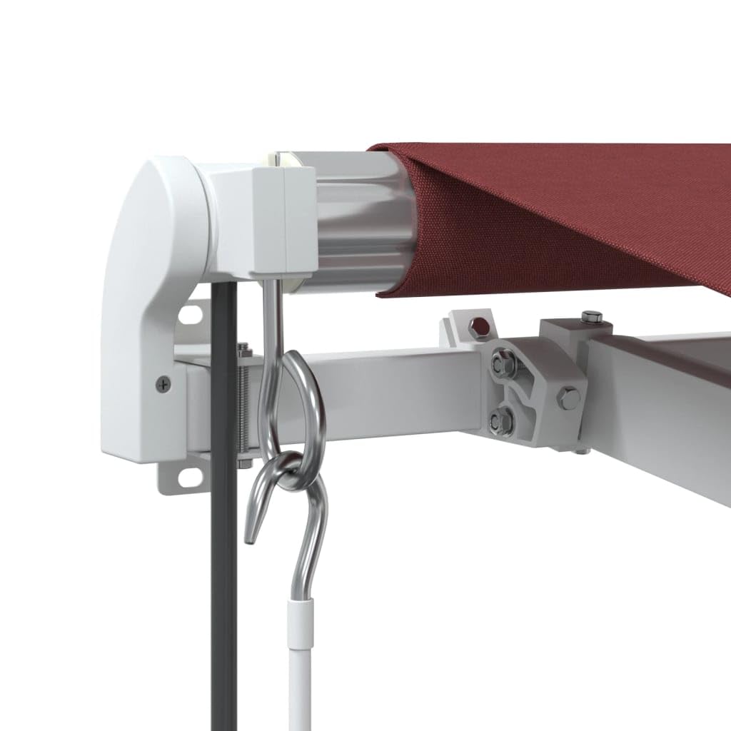 Festnight Store Banne Motorisé 5x3,5 Store banne Electrique avec Télécommande Auvent Rétractable à Bras Repliable pour Balcons Terrasse et Jardin-Bordeaux et blanc-500 x 350 cm