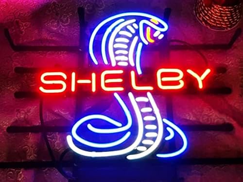 Fineon PART1 Real Glass Neon Sign Shelby Metal Frame 42X32Cm Decoration Light Beer Bar Pub Garage Room cover