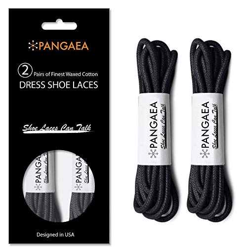 4 laces 2-pair pack waxed round oxford shoe laces for dress shoes chukka 332inch thin