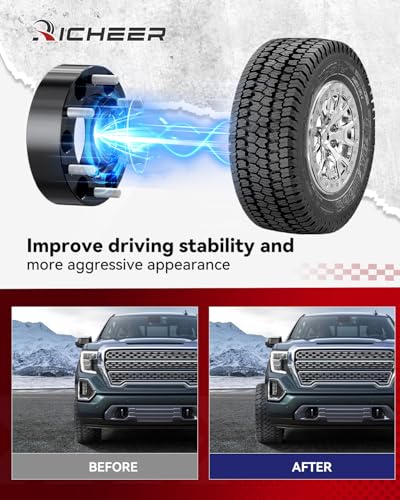 Image of Richeer 2 Inch 6x5.5 Hubcentric Wheel Spacers for Silverado Sierra 1500