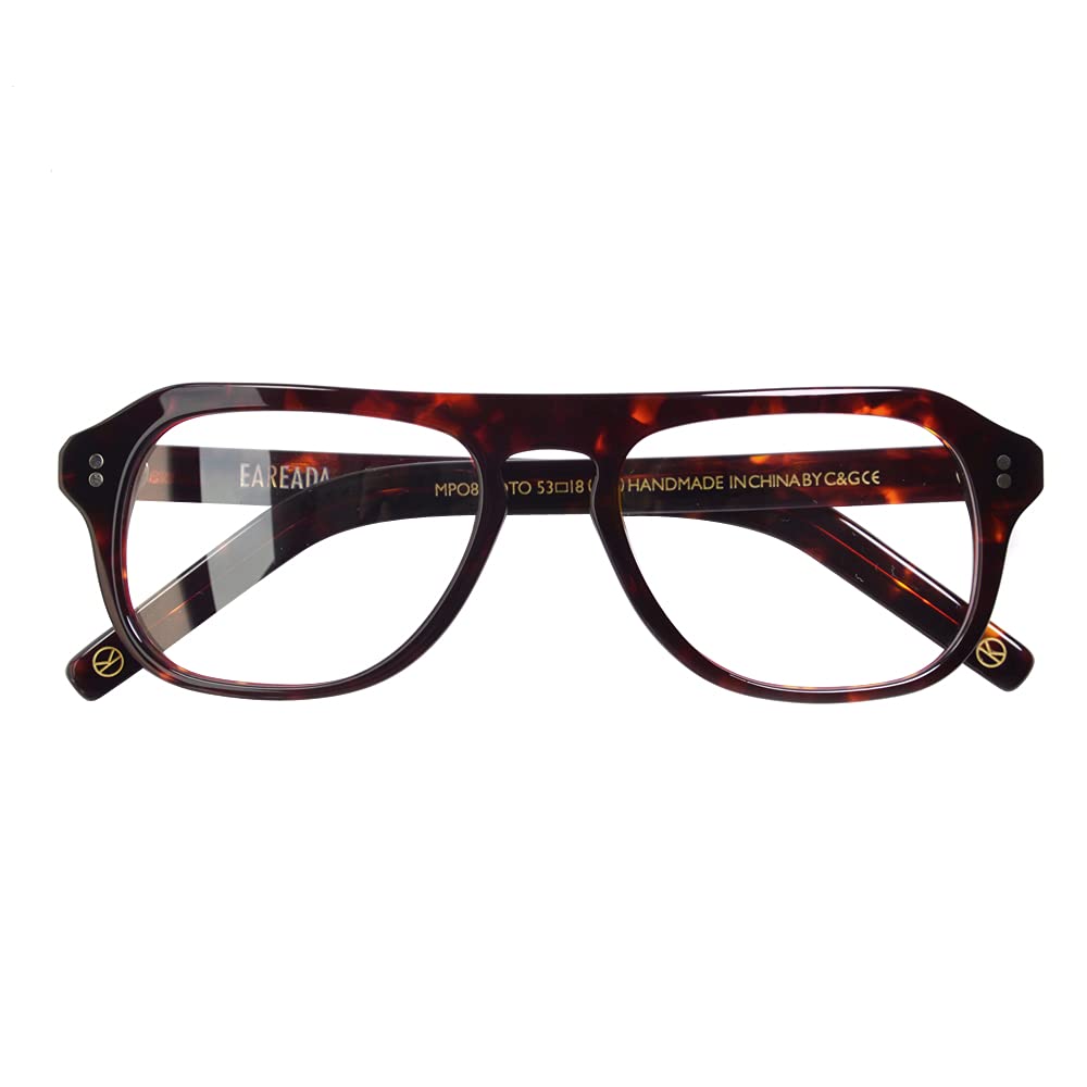 Eareada Men Vintage Aviator Eyeglasses Kingsman Glasses MPO848DTO Acetate Frames Clear Lens Glasses…