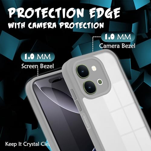 V-TAN Vivo T5x 5G Case, Clear, TPU, Gray - Image 5