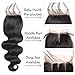 West Kiss Hair Brazilian Body Wave Virgin Human Hair 4x4 Lace Closure Three Part Hair Extension Natural Black Color (8 inches three part)