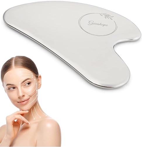 Miniatura 9 de GUASHAPE Herramientas faciales Gua Sha de acero inoxidable herramienta Guasha para esculpir la cara moldear levantar apretar reducir la hinchazón
