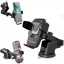 Suporte de Celular para Carro com Ventosa Reforçada Fixação no Painel ou Vidro Trava Automática Antiqueda Ideal para GPS Waze e Uber Compatível com Smartphones Modelo Premium