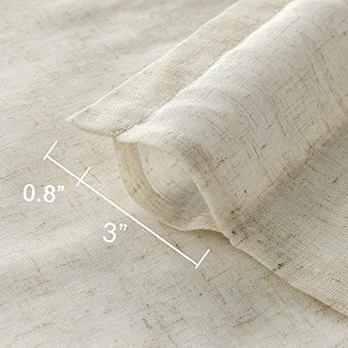 Xtmyi Off White Semi Sheer Short Curtains Rod Pocket Kitchen Neutral Linen Textured Casual Weave Cafe Half Cream Ivory Small Window Treatments 36 Inches Long For Travel Bathroom Laundry Room 2 Panels #TOP5