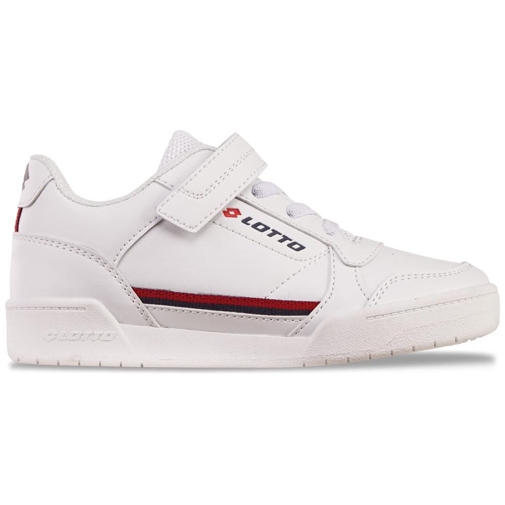 LOTTO Unisex Children's Nandu K Trainers, White Red, 11.5 UK Child