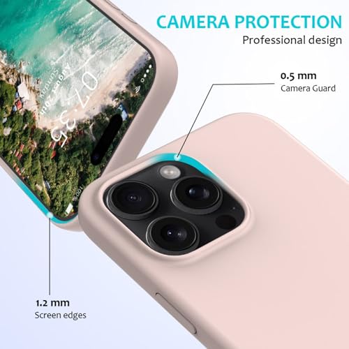 Image of FIRST MART Silicone Back Case for iPhone 16 Pro, Soft-Touch Phone Back Cover for Apple iPhone 16 Pro - Rose Pink