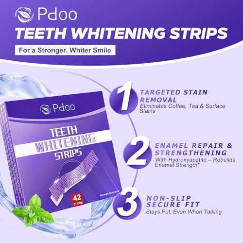 Image of Purple Teeth Whitening Strips 42 Count - 21 Days Treatment Whitener Strips