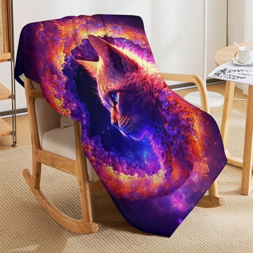 Couverture Polaire Douce Chaude Toutes Saisons Motif Chat