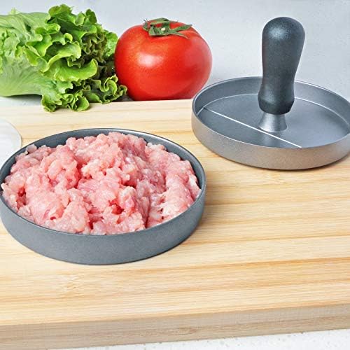 Asdirne Hamburger Press Patty Maker, Food Grade Aluminum Burger Press with ABS Handle, Non-Stick, Easy to Clean, with 50 Pcs Wax Patty Paper, 4.6" Diameter and 0.7" Depth - 3