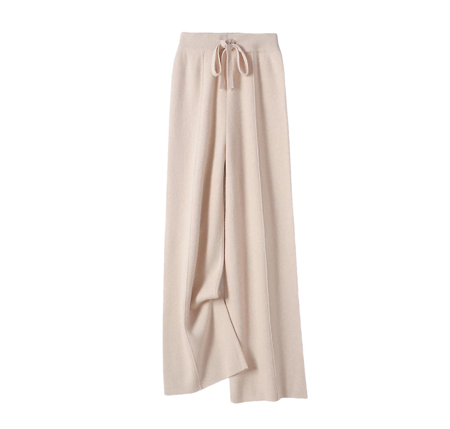 Pantaloni da donna a gamba larga a vita media a costine pantaloni in maglia morbida calda pantaloni lunghi larghi casual dritti larghi